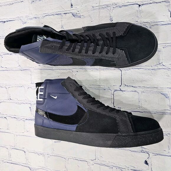 Nike SB Zoom Blazer Mid PRM Midnight Navy Black FD5113-400 MENS SIZE 15 - Picture 1 of 12